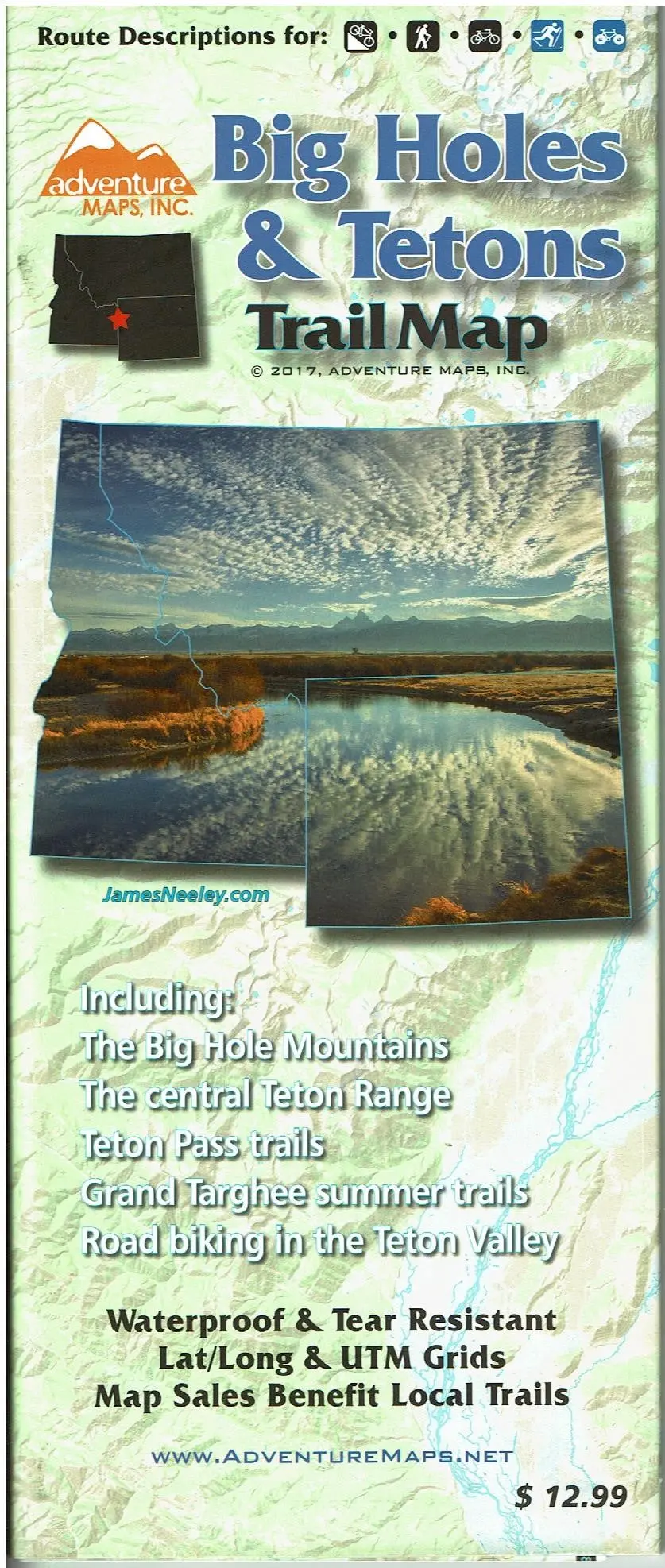 Big Holes & Tetons Trail Map [Map] Adventure Maps 1
