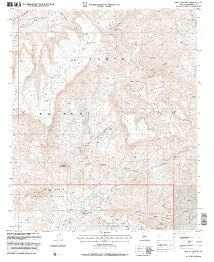 New River Mesa 7.5' Az 2004 Map United States Geological Survey 1