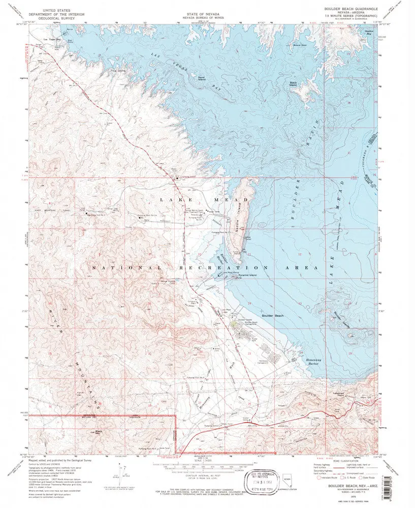 Boulder Beach, Nevada-Arizona 7.5' [Map] United Stated Geological Survey 1