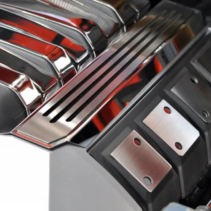 Camaro - Polished Stainless Steel W-Carbon Fiber "Ribbed" - Factory Fuel Rail Cover Trim 1