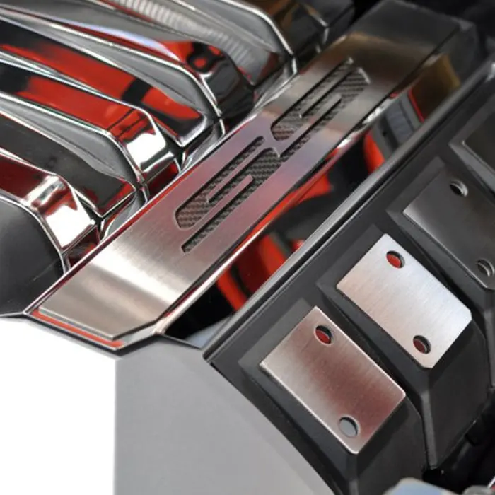 Camaro - Polished Stainless Steel W-Carbon Fiber "Ss" - Factory Fuel Rail Cover Trim 1