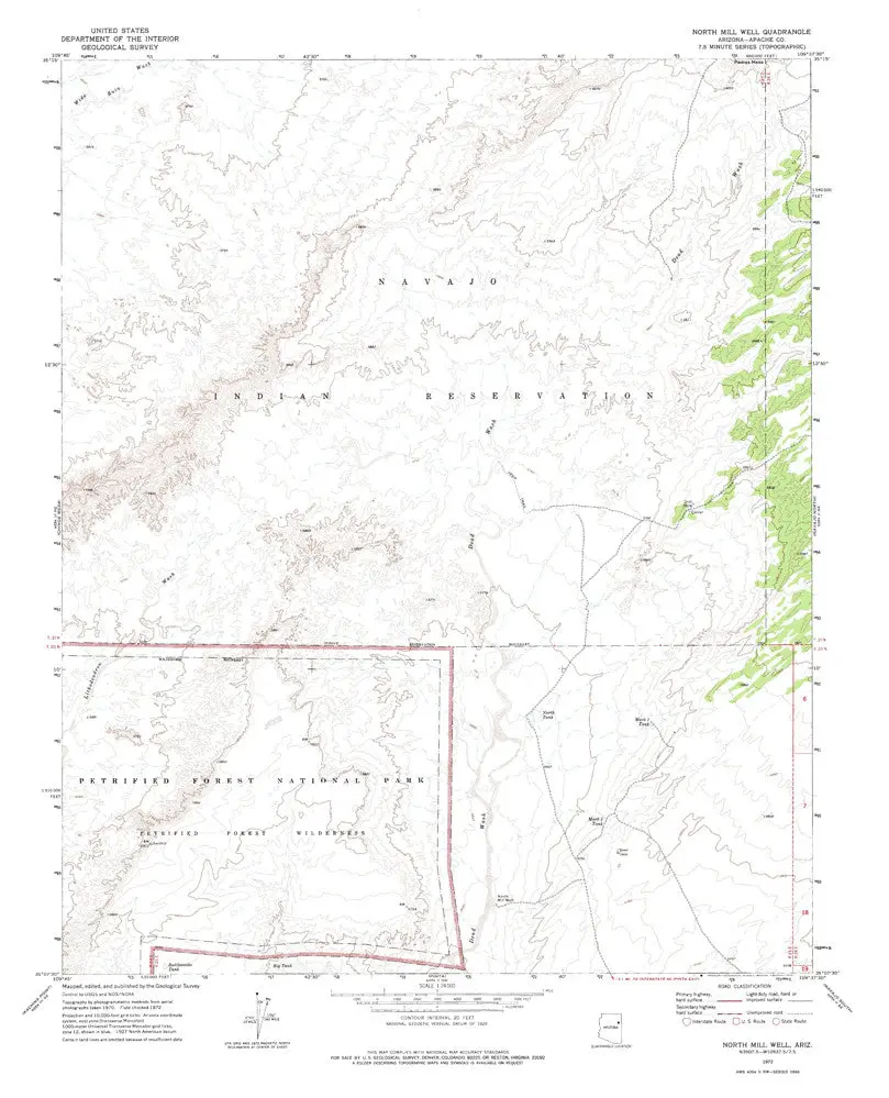 North Mill Well, Arizona 7.5' [Map] United Stated Geological Survey 1