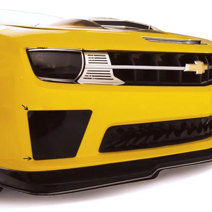 2010-2013 Camaro Ss - Bumble Bee Style Smoked Lexan Blackout Fog Light Covers 1