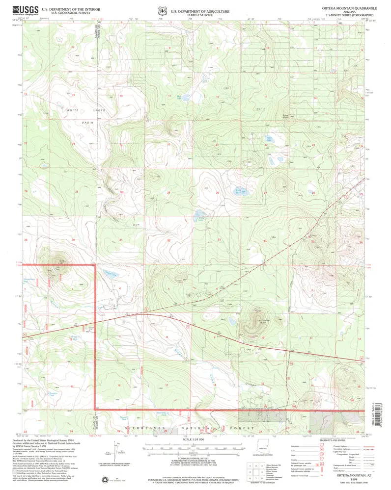 Ortega Mtn 7.5' Az 1998 [Map] United States Geological Survey 1