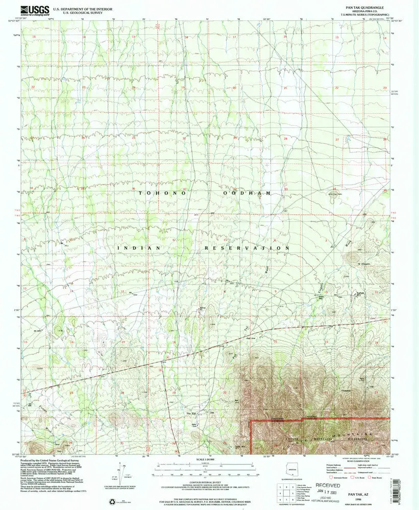 Pan Tak, Arizona 7.5' [Map] United Stated Geological Survey 1