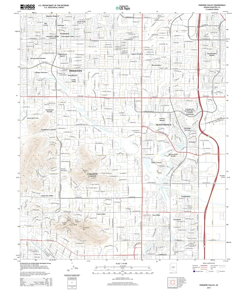 Paradise Valley, Arizona 2014 (Us Topo 7.5'×7.5' Topographic Quadrangle) 1