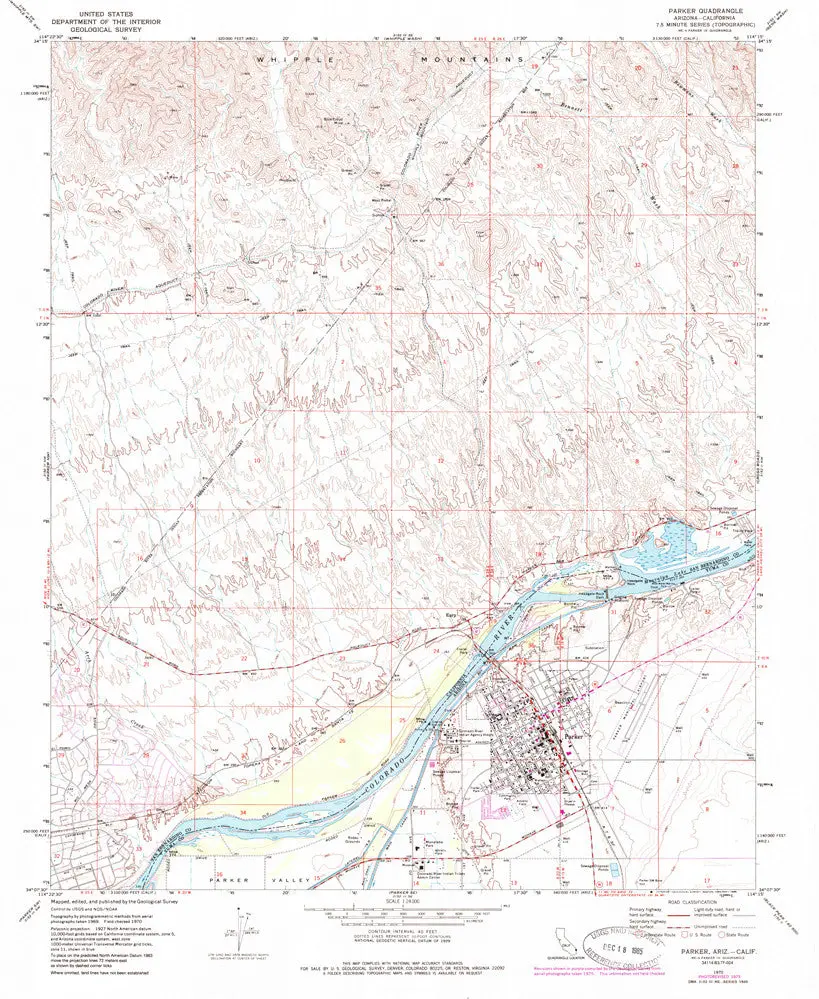 Parker, Arizona 7.5' [Map] United Stated Geological Survey 1