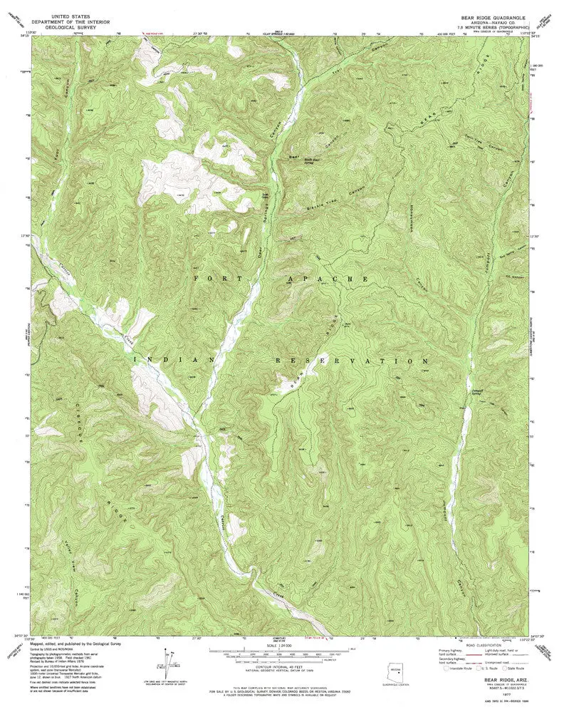 Bear Ridge, Arizona 7.5' [Map] United Stated Geological Survey 1