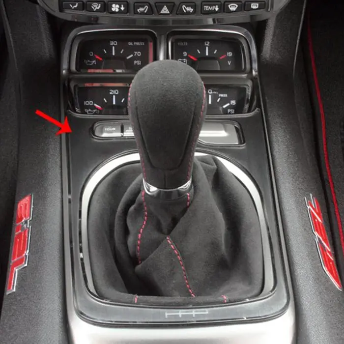 Camaro - 6 Spd W-Gauge Cluster Shifter Plate V8 - Brushed 1