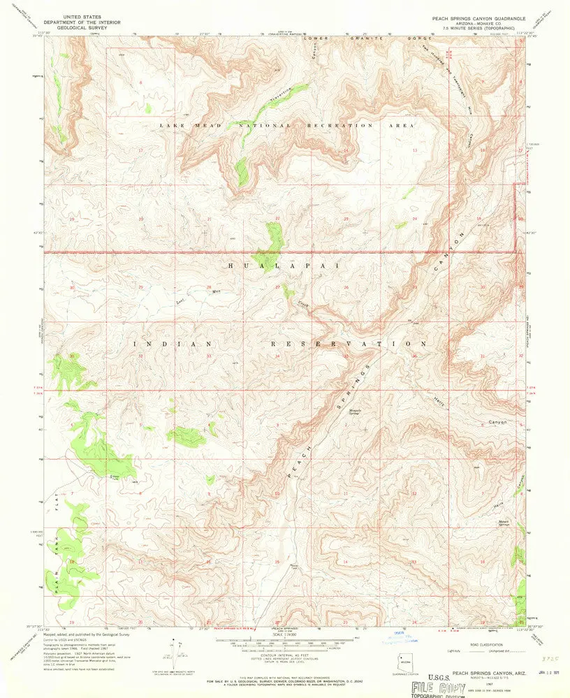 Peach Springs Canyon 7.5' Arizona 1967 [Map] United Stated Geological Survey 1
