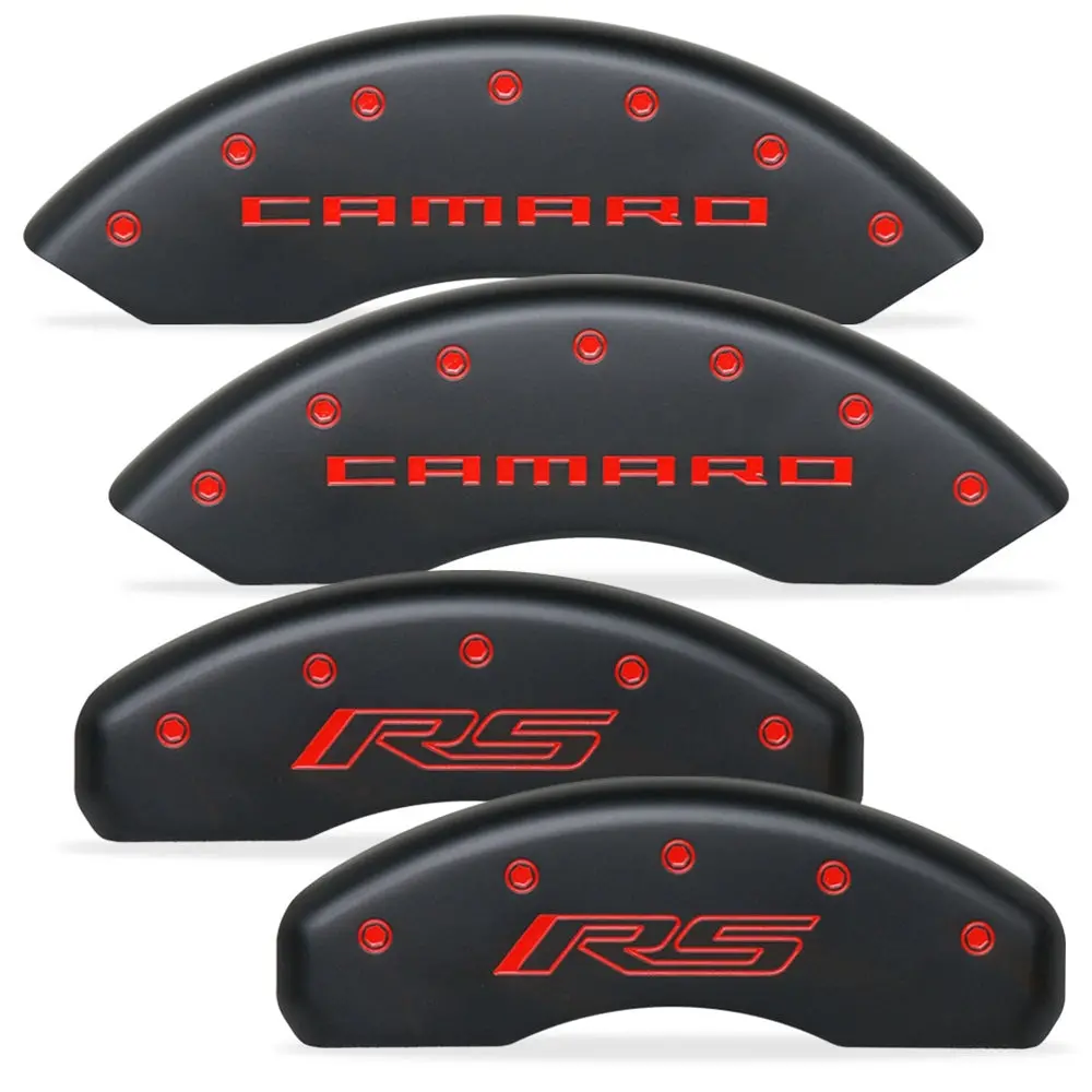 2010-2015 Camaro Rs - Caliper Covers - Lt-Ls Model (Non Brembo Brakes)  - Camaro & Rs Logos - Stealth Black Series W- Custom Color Letters 1