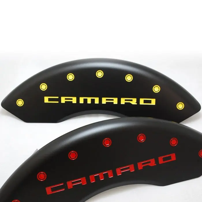 2010-2015 Camaro Ss - Caliper Covers - (Brembo Brakes) - Camaro & Ss Logo - Stealth Black Series W- Custom Color Letters 1