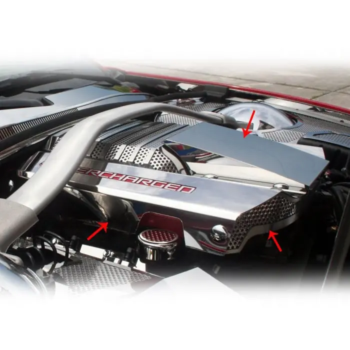 Camaro Zl1 - Supercharger Engine Shroud Cover - Polished Stainless Steel 1