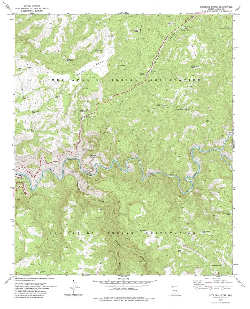 Beckers Butte 7.5' Arizona 1978 [Map] United Stated Geological Survey 1