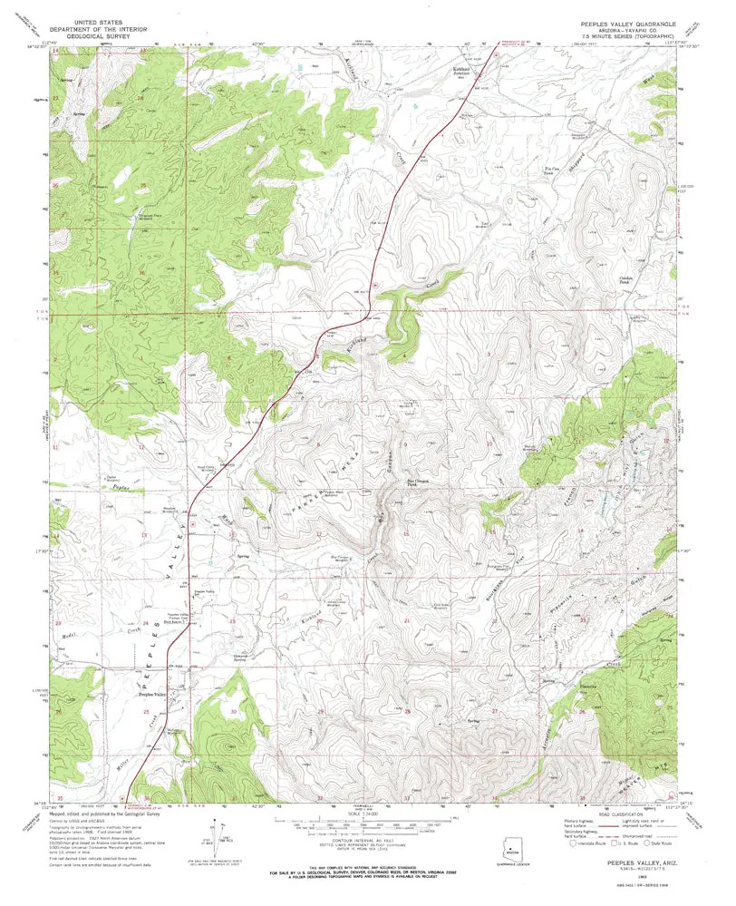 Peeples Valley, Arizona 1969 (7.5'×7.5' Topographic Quadrangle) 1