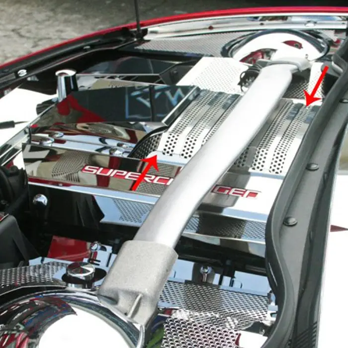2012+ Camaro Zl1 - Supercharger Plenum Cover - Perforated - Polished Stainless Steel 1