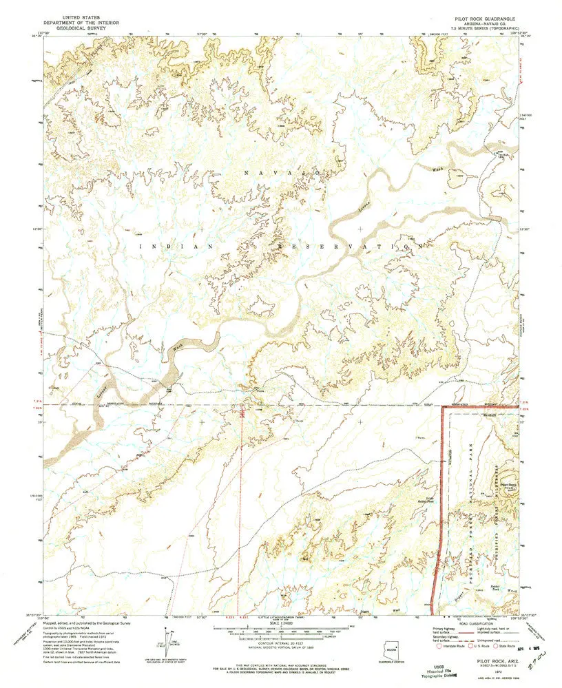 Pilot Rock, Arizona 7.5' [Map] United Stated Geological Survey 1
