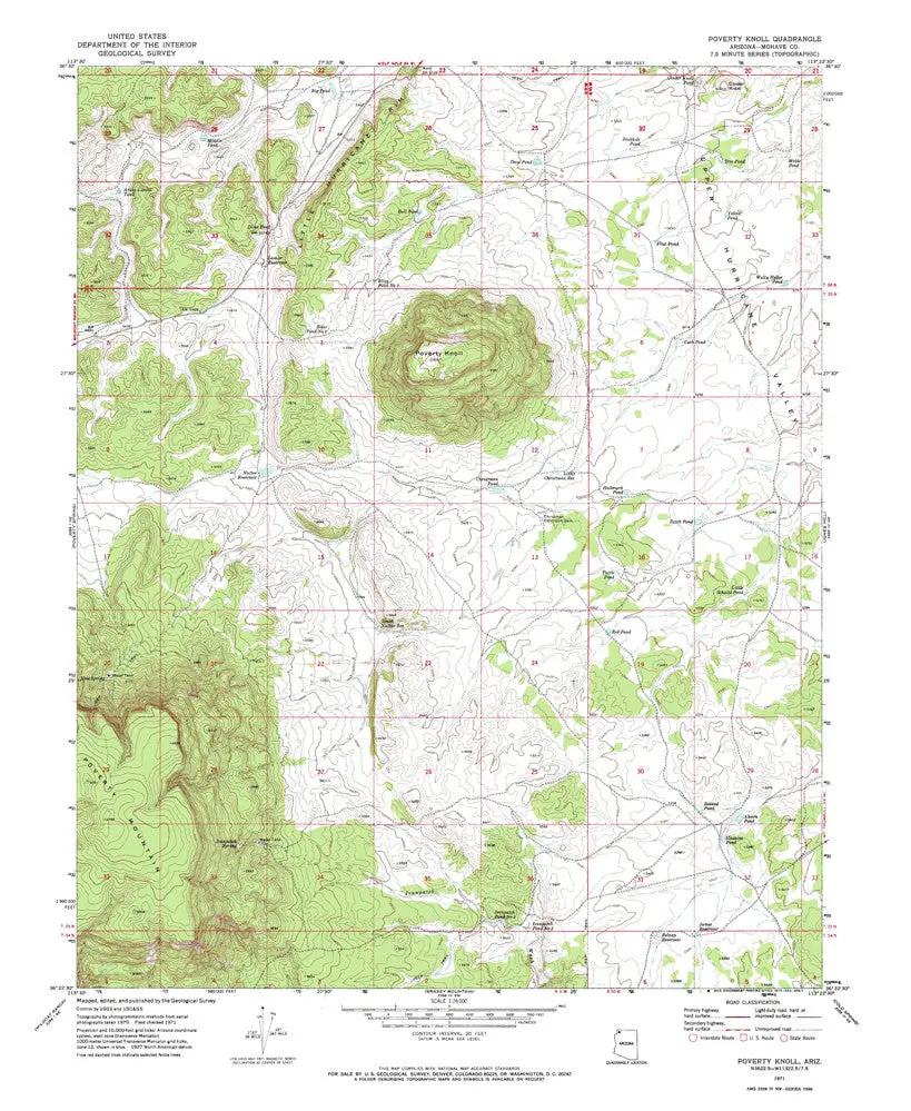 Poverty Knoll, Arizona 7.5' [Map] United Stated Geological Survey 1