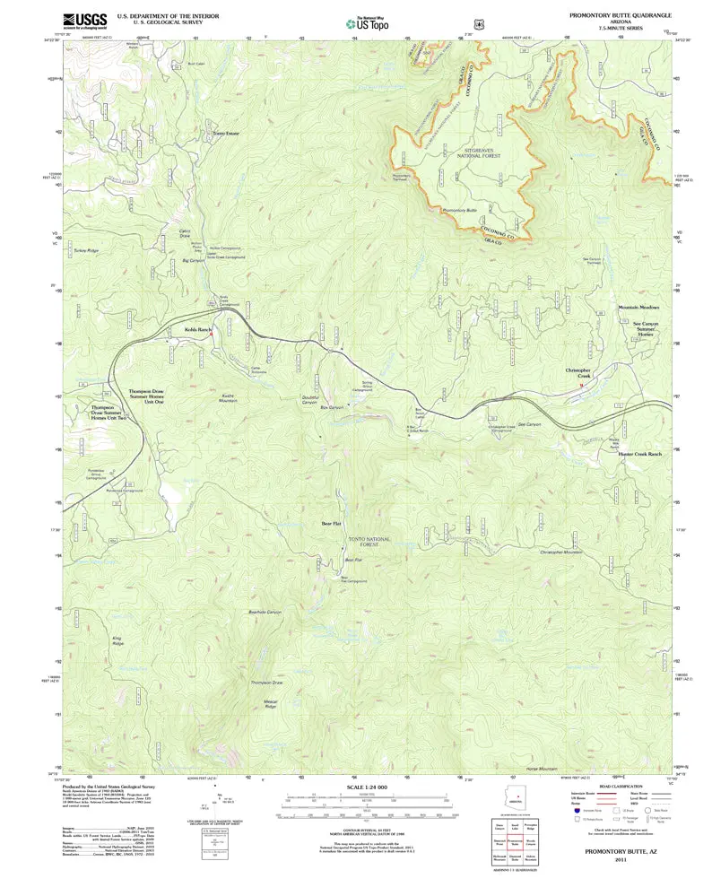 Promontory Butte, Arizona (Us Topo 7.5'×7.5' Topographic Quadrangle) [Map] U.S. Geological Survey 1