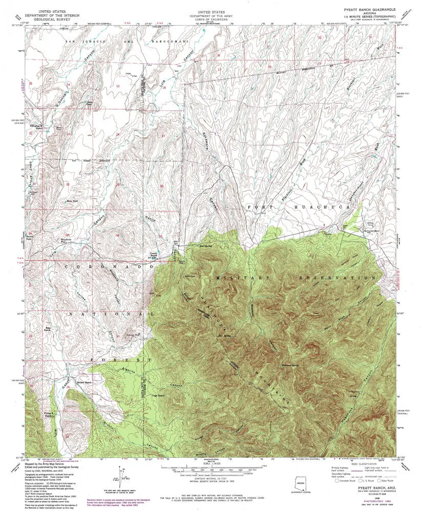 Pyeatt Ranch, Arizona 1983 (7.5'×7.5' Topographic Quadrangle) 1