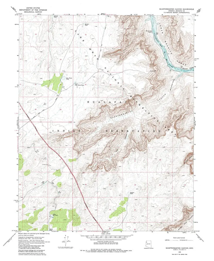 Quartermaster Canyon, Arizona 7.5' [Map] United Stated Geological Survey 1