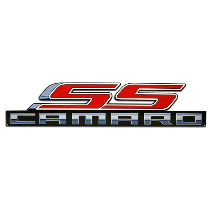 Ss Camaro Metal Sign With Script - 34" X 8" 1