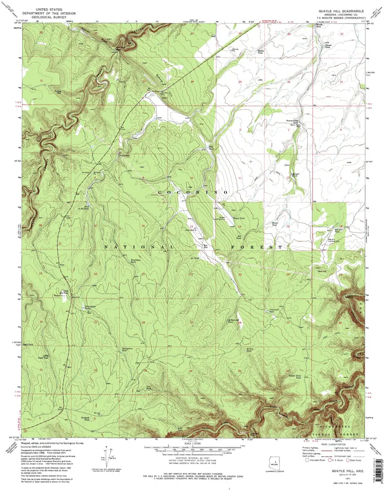 Quayle Hill, Azê7.5' 1971 [Map] United States Geological Survey 1