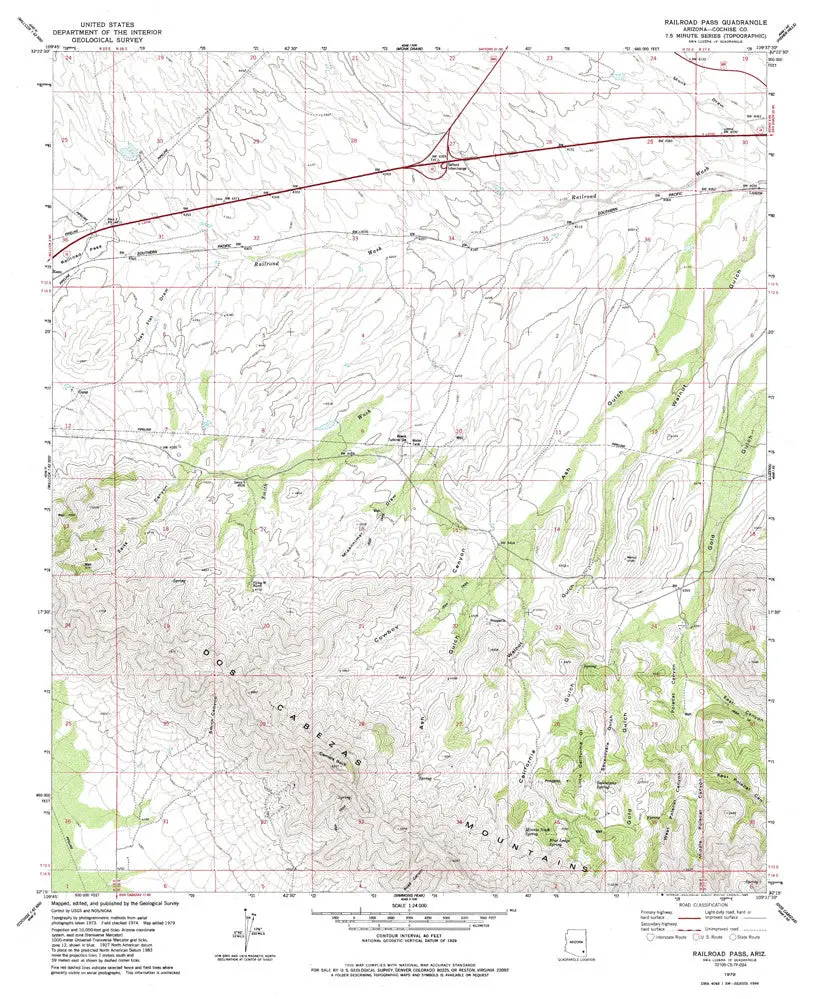 Railroad Pass, Arizona 7.5' [Map] United Stated Geological Survey 1