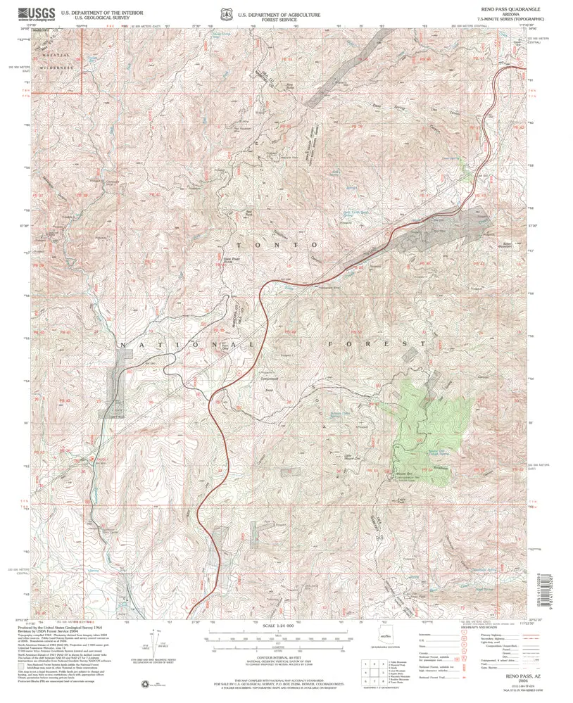 Reno Pass, Arizona (7.5'×7.5' Topographic Quadrangle) 1
