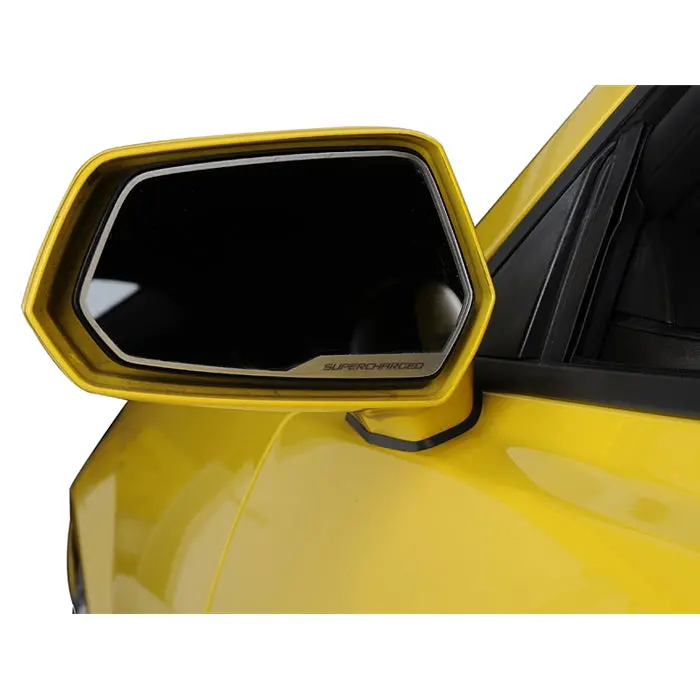 Camaro Side View Mirror Trim "Supercharged" Style Brushed 2Pc 1