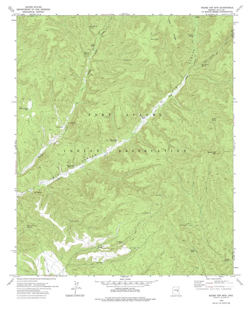 Round Top Mountain, Arizona 7.5' [Map] United Stated Geological Survey 1