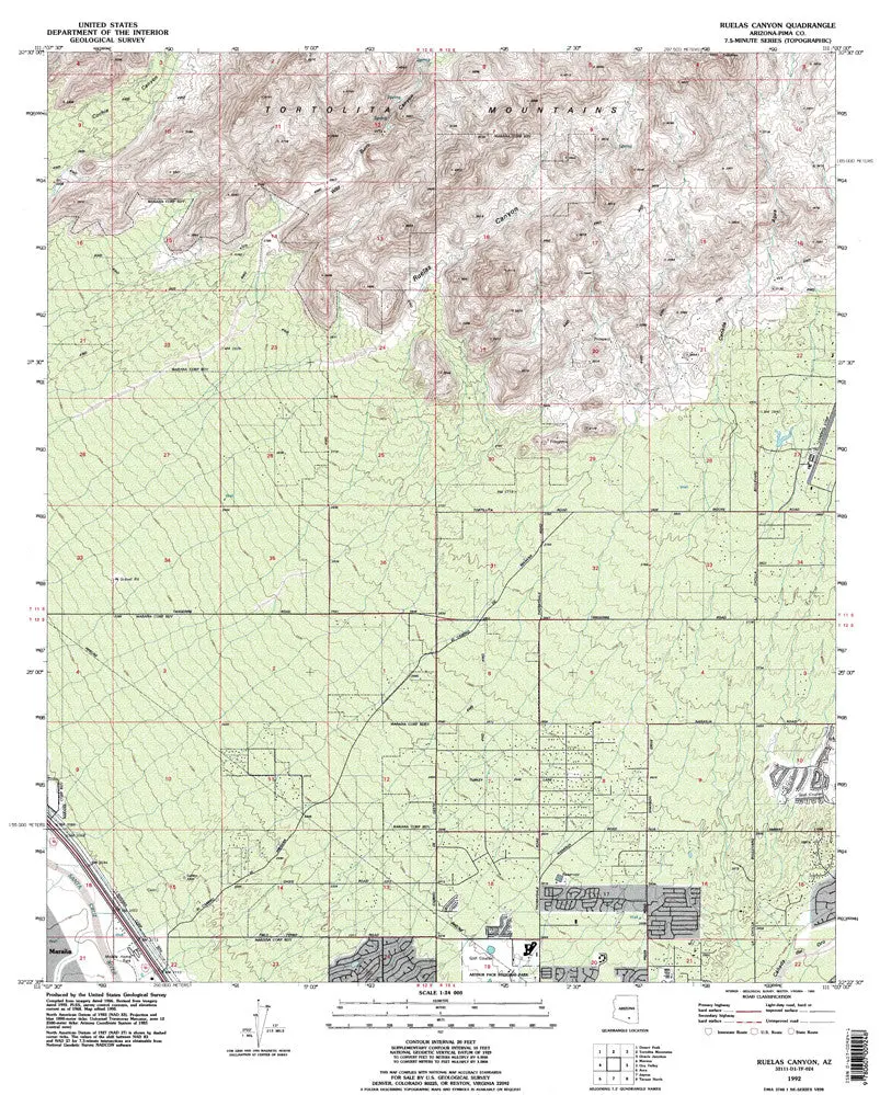 Ruelas Canyon, Arizona 7.5' [Map] United Stated Geological Survey 1