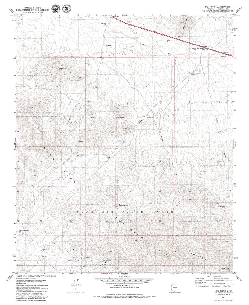 Big Horn, Arizona 7.5' [Map] United Stated Geological Survey 1