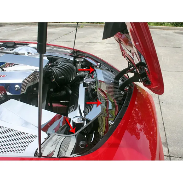 2010-2013 Camaro Camaro Header Plate Perforated Full Size For Reverse Hood Includes Zl1 1