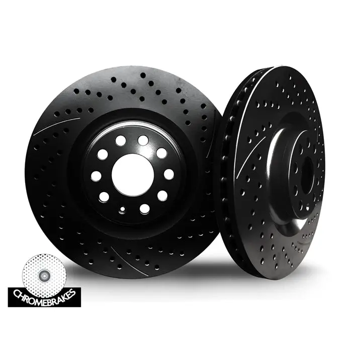 2010-2015 Camaro Colored Drilled And Slotted Front Rotors V6 1
