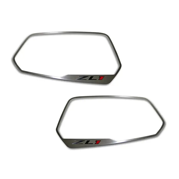 Camaro Side View Mirror Trim "Zl1" Style Brushed 2Pc 1