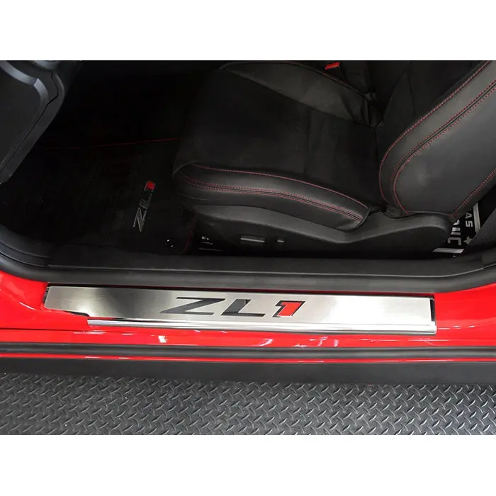 Camaro Doorsills Executive Series Brushed-Polished With "Zl1" Inlay 2Pc 1