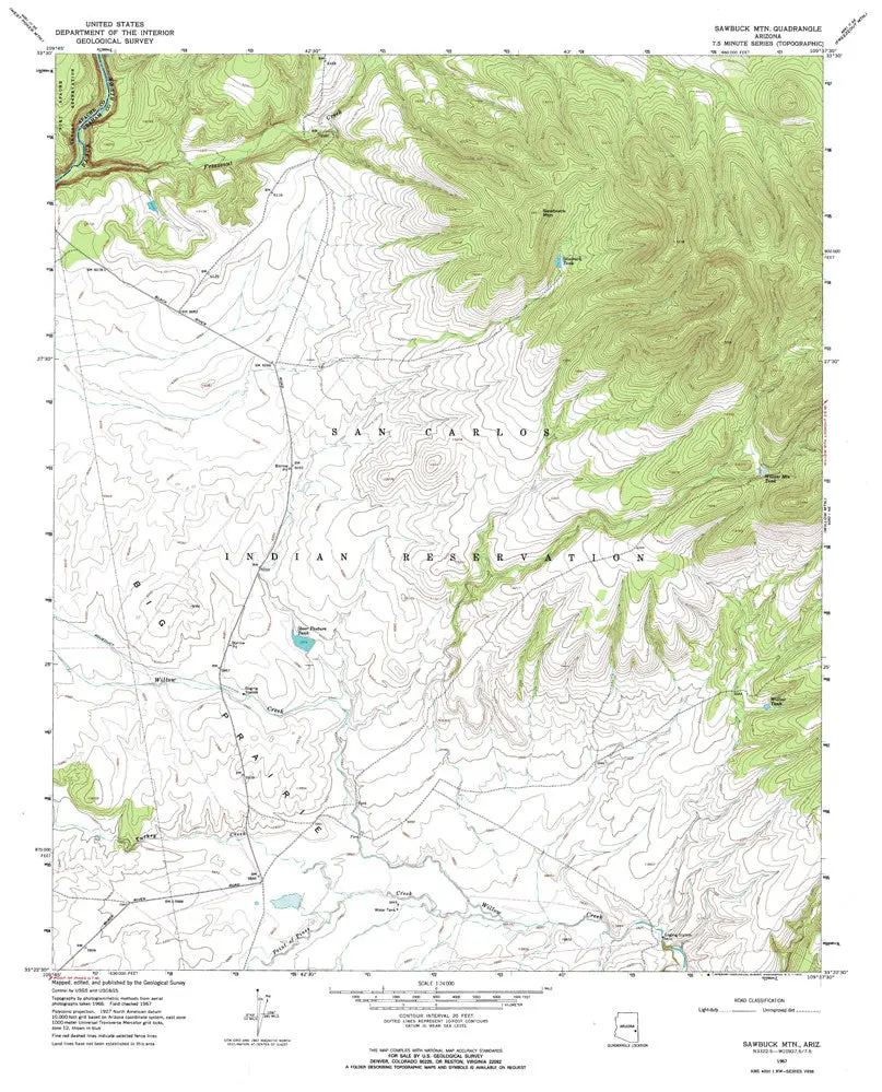 Sawbuck Mountain, Arizona 7.5' [Map] United Stated Geological Survey 1
