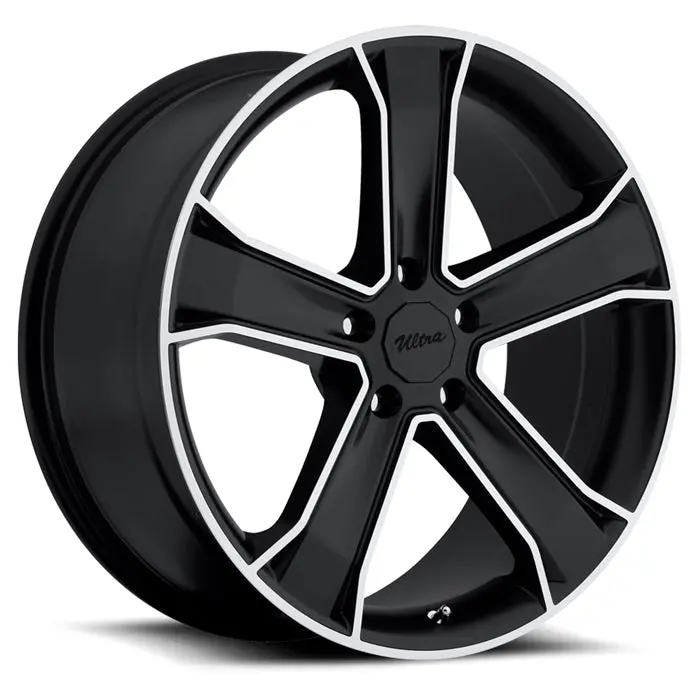 Ultra Knight Camaro Wheels - Gloss Black W-Diamond Cut Accents- 20X9 1