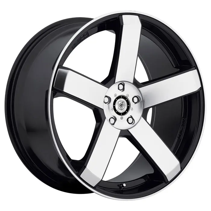Dropstar 644Mb 5 Spoke Camaro Wheels  - Satin Black W-Machined Lip 1