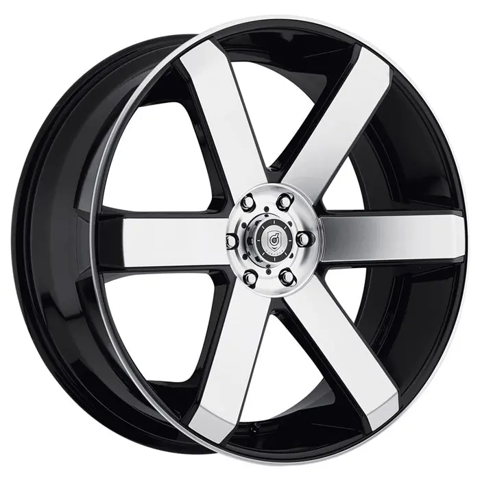 Dropstar 644Mb 6 Spoke Camaro Wheels - Satin Black W-Machined Lip 1