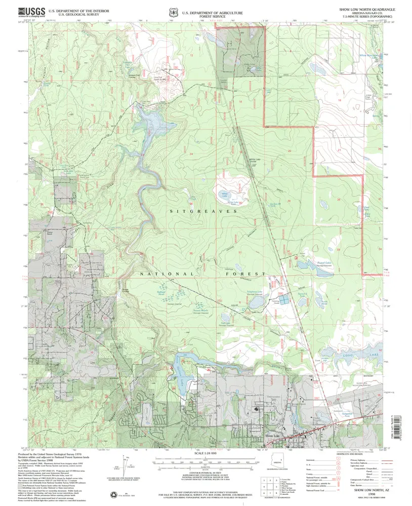 Show Low North, Az [Map] United States Geological Survey 1