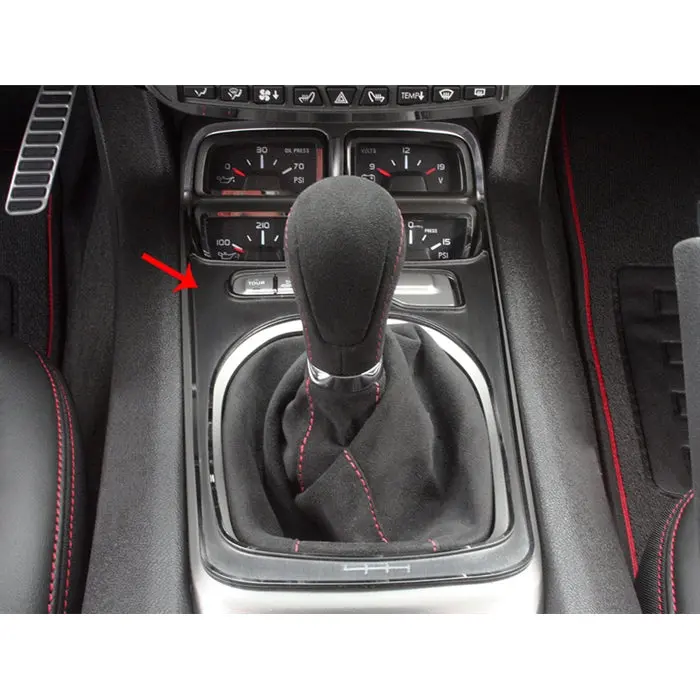 Camaro - 6 Spd W-Gauge Cluster Shifter Plate V6 - Brushed 1