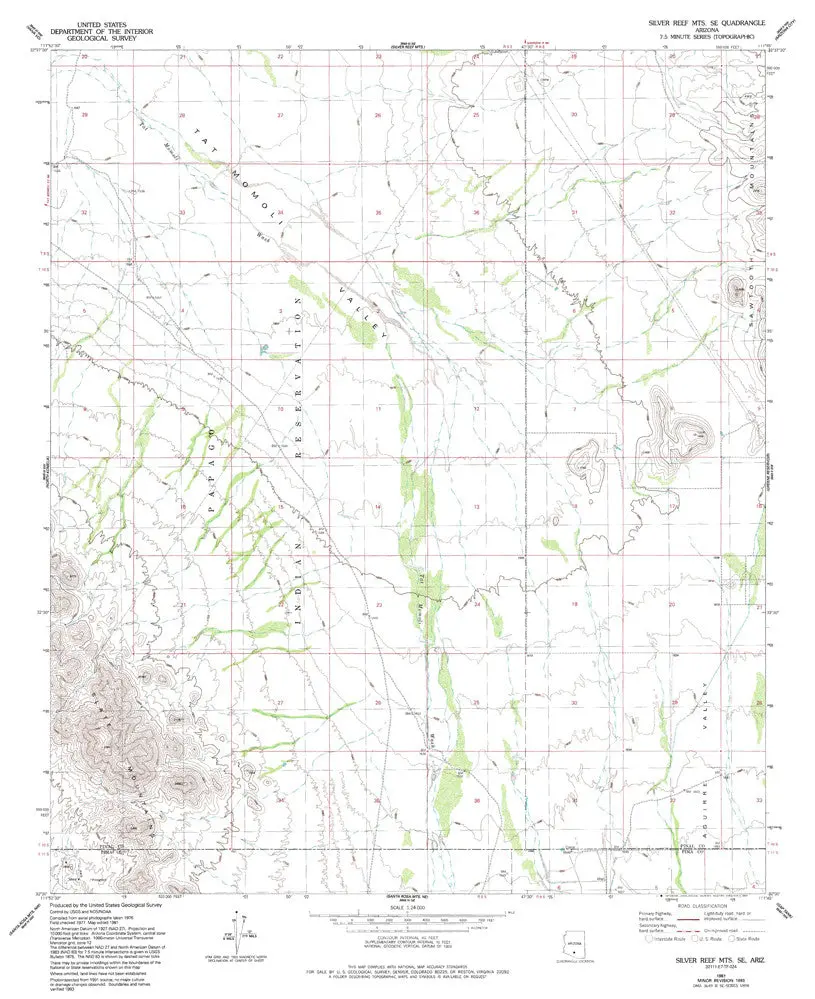 Silver Reef Mountains Southeast, Arizona 1993 (7.5'×7.5' Topographic Quadrangle) 1