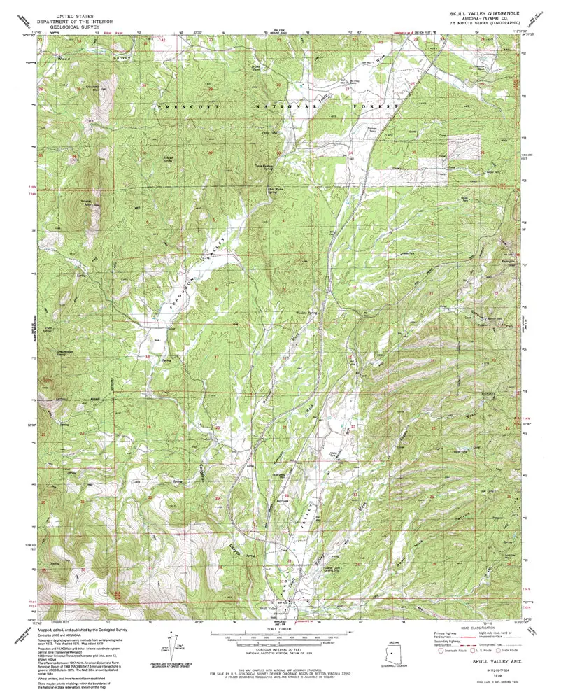 Skull Valley, Az 7.5' 1979 [Map] United States Geological Survey 1