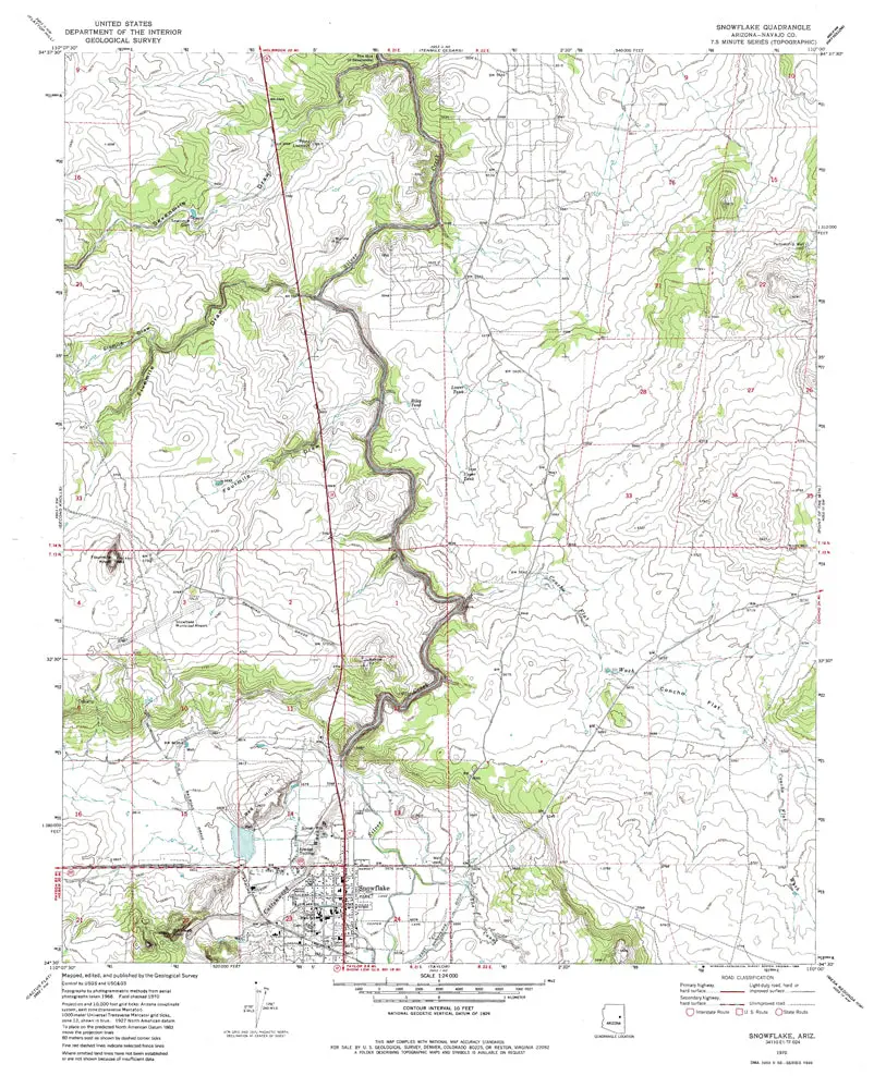 Snowflake,Êazê7.5' 1970 [Map] United States Geological Survey 1