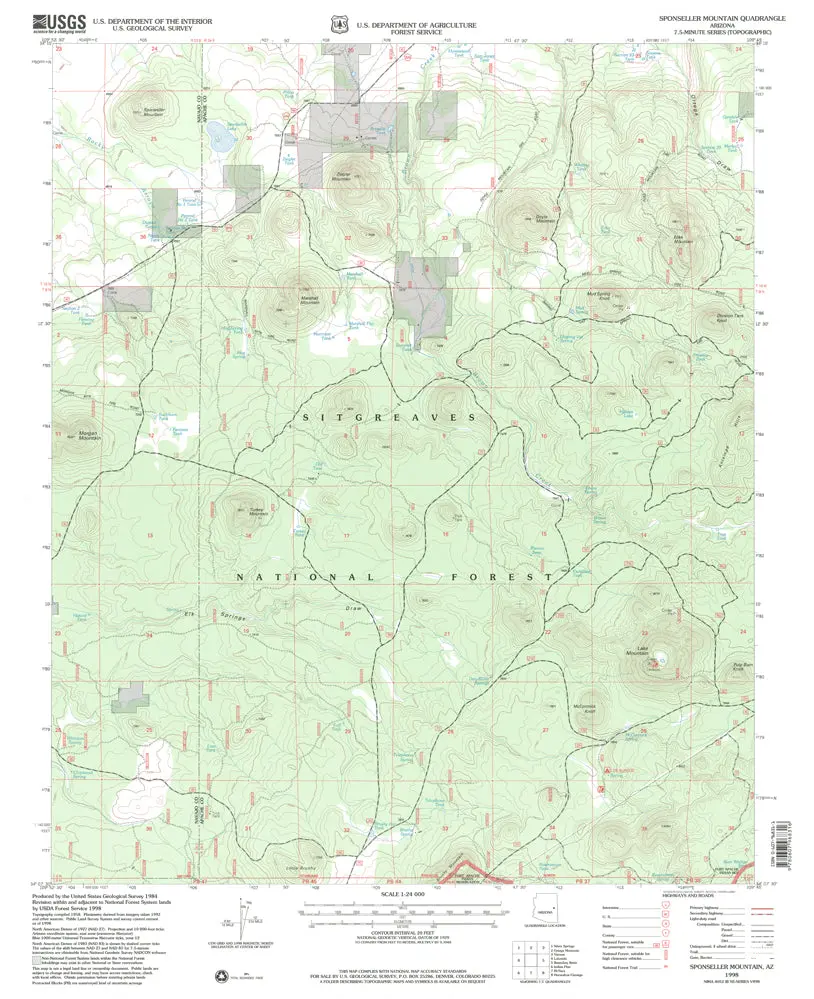 Sponseller Mountain, Azê7.5' 1998 [Map] United States Geological Survey 1
