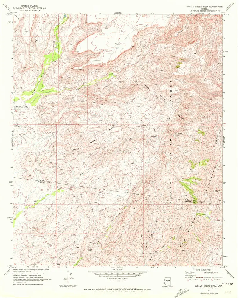 Squaw Creek Mesa 7.5' Az 1969 [Map] United States Geological Survey 1