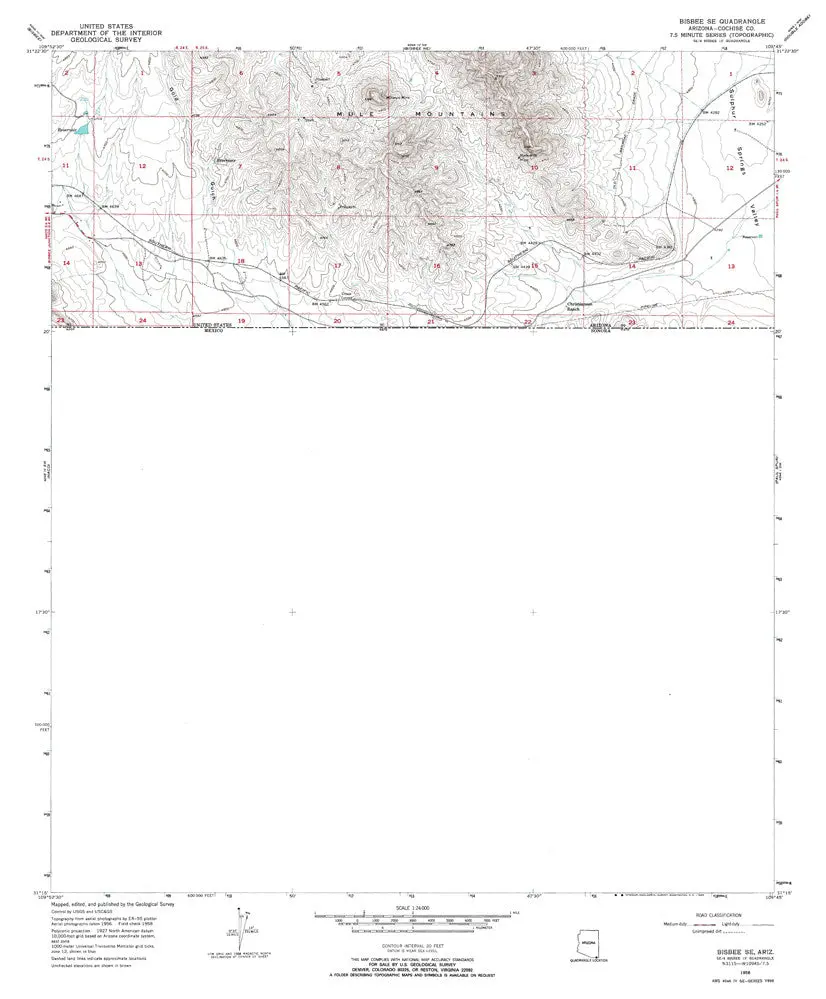 Bisbee Se, Arizona 7.5' [Map] United Stated Geological Survey 1