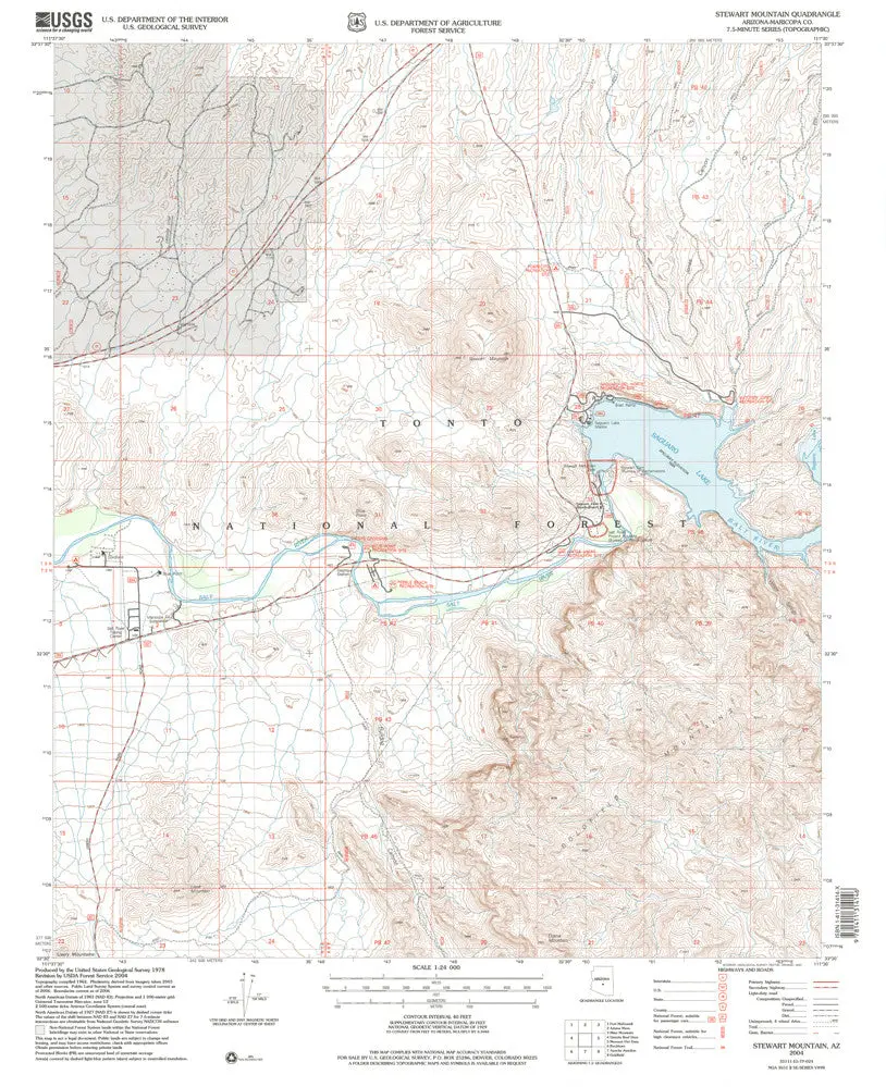 Stewart Mountain 7.5' Az 2004 Map U.S. Geological Survey 1